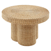 Modway Ainsley 32" Round Natural Rattan Coffee Table - Natural-Natural Rattan