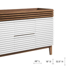 Modway Render 48" Double Sink Compatible Bathroom Vanity Cabinet - White/Walnut-Smooth Laminate