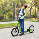 Aosom Youth Street Kick Scooter with 16'' Inflatable Wheel Dual Brakes - Green-No pedals, no gears, no brakes, kids walk along at their own speed 