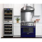 Kucht 36" KNG Series Pro Style Propane Gas Range - Stainless Steel/Blue-Matching the power of professional kitchens, this range features a 22,000 BTU convection oven and a 10,000 BTU broiler