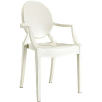 Nicer Furniture Louis XVI Ghost Chair - White - 4 Pack-Famous Louis XVI style, Comfortable Chair.