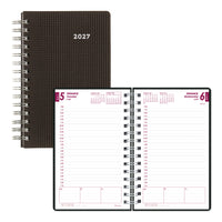 Brownline 2027 DuraFlex Daily Planner with Textured 2-Piece Poly Cover - 8" x 5" - Black-12-Month: January 2027 to December 2027