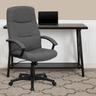 Flash Furniture High Back Grey Fabric Executive Swivel Chair with Two Line Horizontal Stitch Back & Arms-Waterfall Seat promotes healthy blood flow