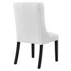 Modway Baronet Button Tufted Fabric Dining Chair - White-Chair Weight Capacity: 500 lbs