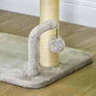PawHut Cat Tree Tower Condo with Sisal Scratching Posts - Light Grey-Hanging toy balls for entertainment 
