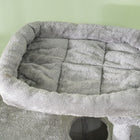 PawHut 52.5" Cat Tree Tower with Bed, Condos and Hammocks - Grey-Colour: Grey, Cream White 
