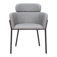 Zuo Bremor Dining Chair - Slate Grey - Set of 2-Cozy polyester linen fabric