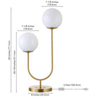 Hudson&Canal Dufrene 2-Light Table Lamp with Glass Shades - Brass/White Milk-Includes a 6 ft. cord with rocker switch