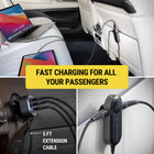 Scosche 100W Multi Port Travel Car Charging Hub - Black-5 ft cable length