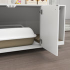 PawHut Cat Litter Box Enclosure with Scratching Pad - White-An opening for easy in and out, and a scratching pad for paw grinding and avoid cat litter out 