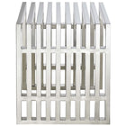 Modway Gridiron Benches Set of 2 - Silver-Brushed stainless steel finish