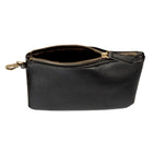 Gry Mattr Vegan Leather Pouch - Black-Brass zipper and keychain clip for secure access