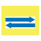 Cosco Yellow with Blue Arrows Sign with Metal Stake Kit - 15" x 19"-This directional sign features bold blue arrows on a bright yellow background for high visibility and clear guidance