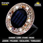 Bell+Howell Solar Outdoor Mosaic Decorative LED Pathway Disk Lights - Radiant Oak Brown - 4 Pack-Durable construction: rust proof glass casing is lightweight and built for long term outdoor use with less maintenance