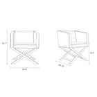 Manhattan Comfort Hollywood 25.6" Contemporary Faux Leather Upholstered Accent Chair - Black and Polished Chrome-Hand-Welded X-shaped Legs stay in Place for Design and Durability