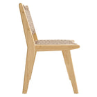 Modway Saoirse Woven Rope Wood Dining Side Chair - Natural - 2 Pack-8