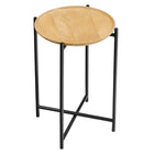 Modway Xilo Round Wood and Metal Side Table - Oak-Assembly Required