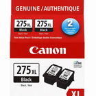 Canon PG-275XL Original Ink Cartridge Twin Value Pack - High Yield - Black - 2 Pack-For use with PIXMA TR4720, TS3720, TS3520