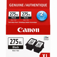 Canon PG-275XL Original Ink Cartridge Twin Value Pack - High Yield - Black - 2 Pack-For use with PIXMA TR4720, TS3720, TS3520