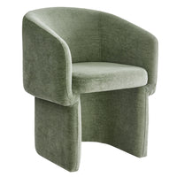 Modway Verity Barrel Back Chenille Dining Armchair - Sage-Barrel Back Dining Chair