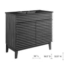 Modway Render 36" Bathroom Vanity - Charcoal/Black-Tapered Wood Legs
