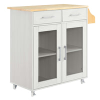 Modway Cuisine Kitchen Cart - White Natural-Modern Kitchen Cart