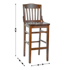 Flash Furniture HERCULES Series School House Back Walnut Wood Restaurant Barstool-School House Back Design