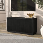 Hudson&Canal Hanson Rectangular Fluted TV Stand for TV's up to 55" - Black Grain-Accommodates TVs up to 55" for your entertaining space