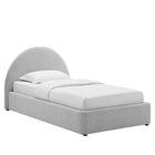 Modway Resort Upholstered Fabric Arched Round Twin Platform Bed - Heathered Weave Light Grey-LVL Legs