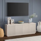 Hudson&Canal Hanson TV Stand for TV's up to 75" - Alder White-Features easy assembly