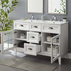 Modway Isle 48" Double Bathroom Vanity Cabinet - White-Windowpane Glass Doors