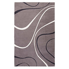 Modway Therese Abstract Swirl Area Rug - 5 ft W x 8 ft L - Charcoal Black/Ivory-Abstract Swirl Area Rug