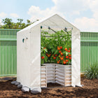 Outsunny Greenhouse with Raised Garden Bed - White- Guy ropes and ground stakes offer enhanced stability
 