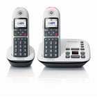 Motorola CD5 Series DECT 6.0 Digital Cordless Telephone with Answering Machine - White - 2 Pack-Easy to Use: Featuring a large, easy to use keypad with illuminated graphics, the display is large and bright to ensure easy reading