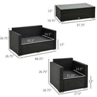 Outsunny 4-Piece Patio Furniture Set - White/Black-Leveling feet adjust slightly to help raise or lower on the floor
