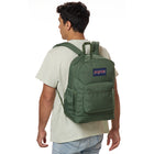 JanSport Cross Town Plus Backpack - Cargo Green-Padded bottom boot