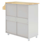 Modway Cuisine Kitchen Cart - Light Grey Natural-Side Spice Rack
