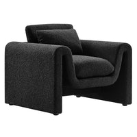 Modway Waverly Boucle Upholstered Armchair - Black-Unique Modern Armchair