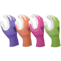 Atlas Gardening Smooth Nitrile Glove - Fuchia/Purple/Green/Orange - Small - 4 Pack-Nitrile coating