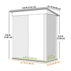 Outsunny Small Outdoor Storage Shed with Adjustable Shelf - 5' x 3' - Green-Lean-to design saves space and helps it stay stable by using existing structures 