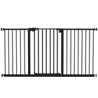 PawHut 29"-58" Wide Pet Gate with Door Dog Barrier Indoor-Slide and lift the handle to pass through