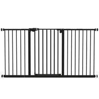 PawHut 29"-58" Wide Pet Gate with Door Dog Barrier Indoor-Slide and lift the handle to pass through