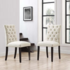 Modway Duchess Fabric Dining Chair - Beige - 2 Pack-Luxuriously Tufted Button Back