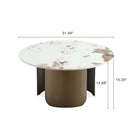 Manhattan Comfort Monica Modern Glam Coffee and End Table - Gold - Set of 2-Features Modern Stainless Steel Base