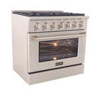 Kucht 36" KNG Series Pro Style Natural Gas Range - Stainless Steel/Silver-Sealed burners make the range easy to clean