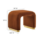 Modway Koda Performance Velvet Waterfall Stool - Brass/Rust-Waterfall Design
