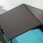 PawHut Rattan Dog House with Shade Canopy Cushion - Blue-The removable cushion cover for easy cleaning 