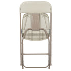 Flash Furniture HERCULES Series Premium Beige Plastic Folding Chair - 10 Pack-Dry assisting drain holes