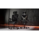 COUGAR Speeder Mesh Reclining & Tilting Chair with Retractable Footrest - Black-The Speeder's adaptive damping tilter modulates recline resistance based on your body weight, providing smoother, controlled shifts without manual adjustments