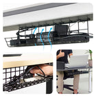 ShoppingAll Under Desk Cable Management Organizer Sturdy Metal Cable Tray - Black-6